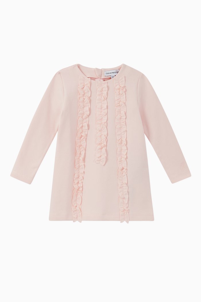

Ruffle Trims Jersey Dress, Pink