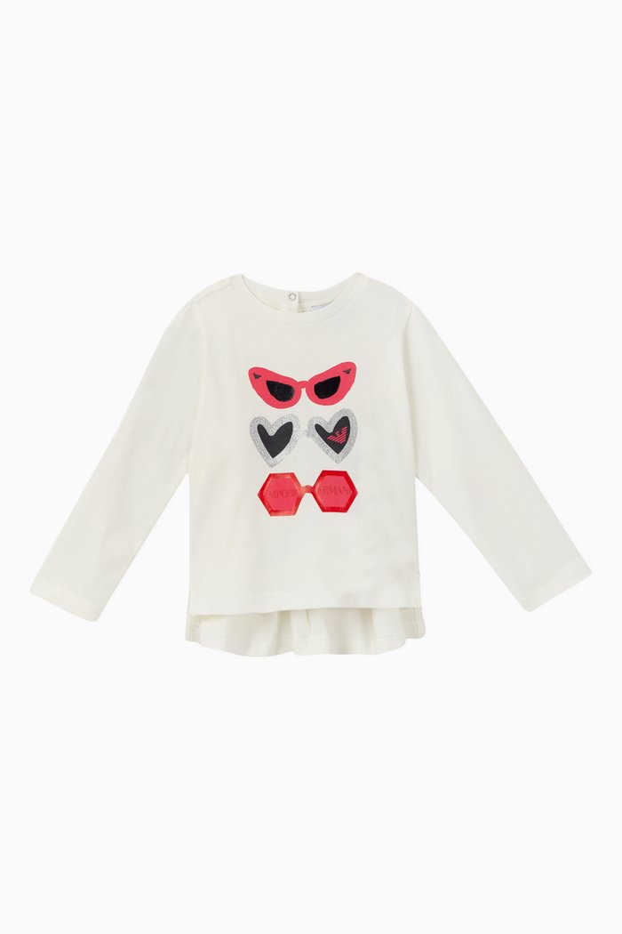 

Sunglasses Print Stretch Cotton Top, White