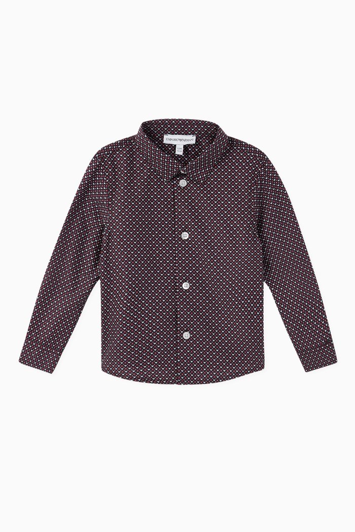 

Micro EA Cotton Blend Shirt, Red
