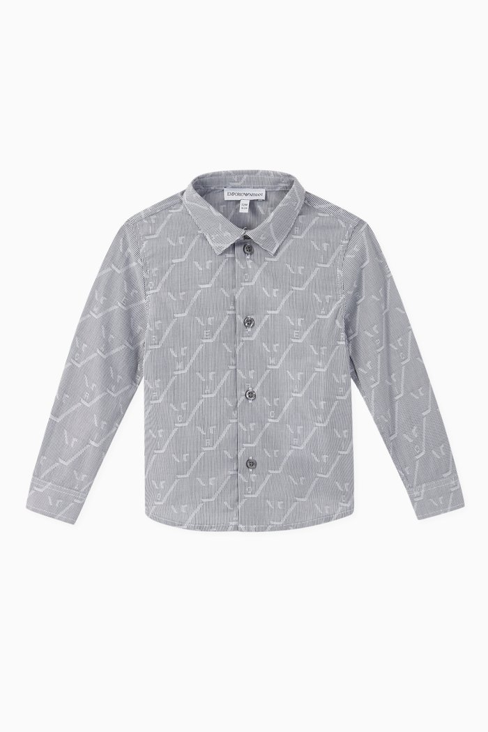 

Micro EA Cotton Blend Shirt, Grey