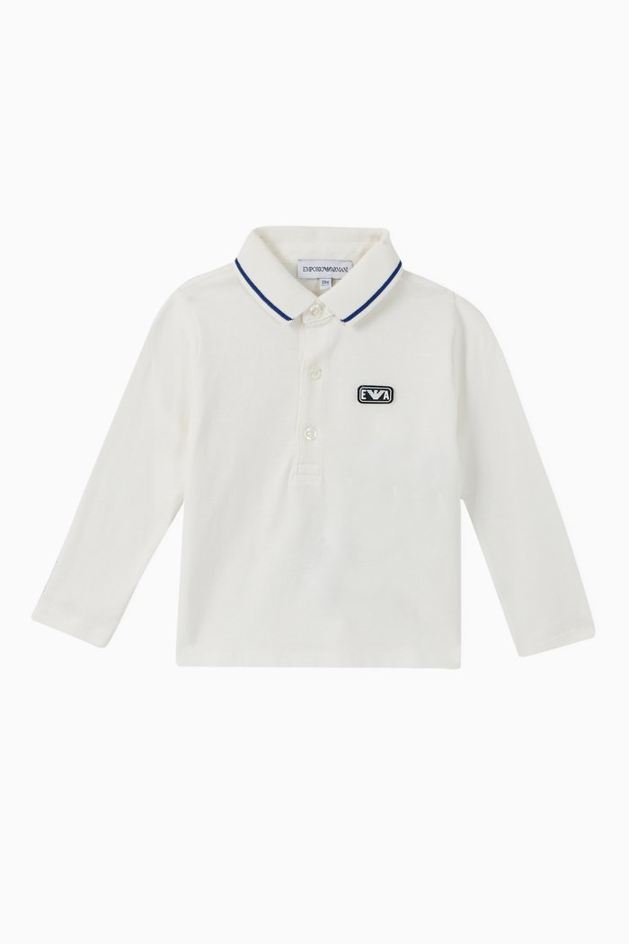 

Logo Patch Cotton Jersey Polo, White