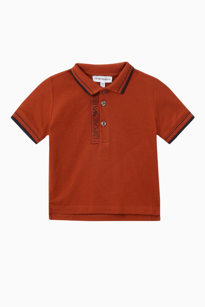

Cotton Piqué Polo Shirt, Orange