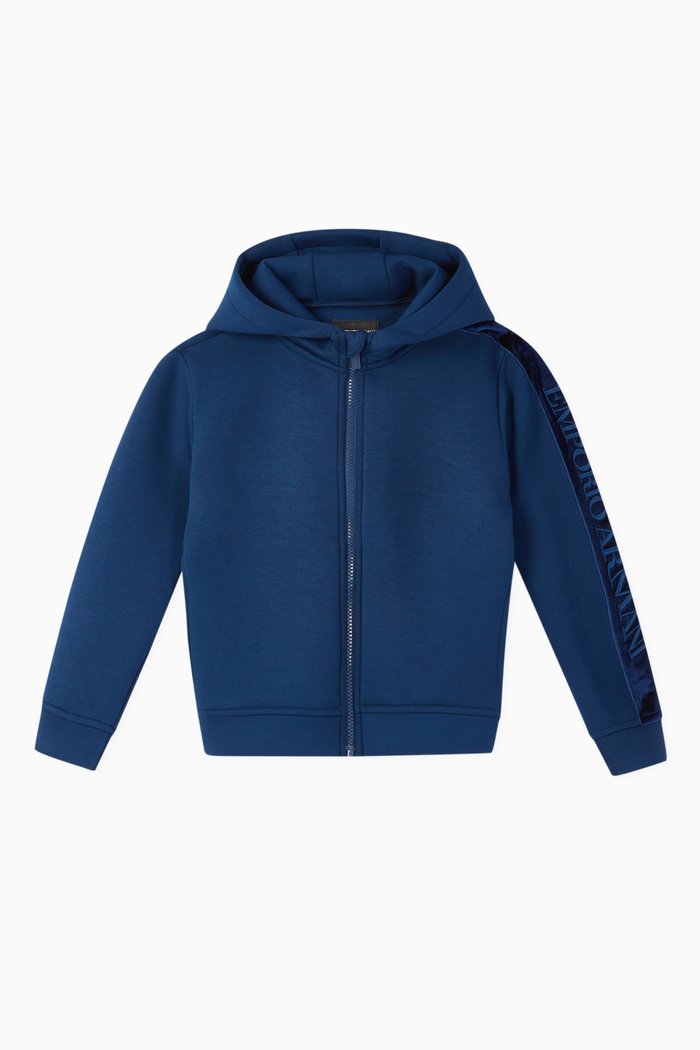 

EA Tape Hooded Jersey Sweatshirt, Blue