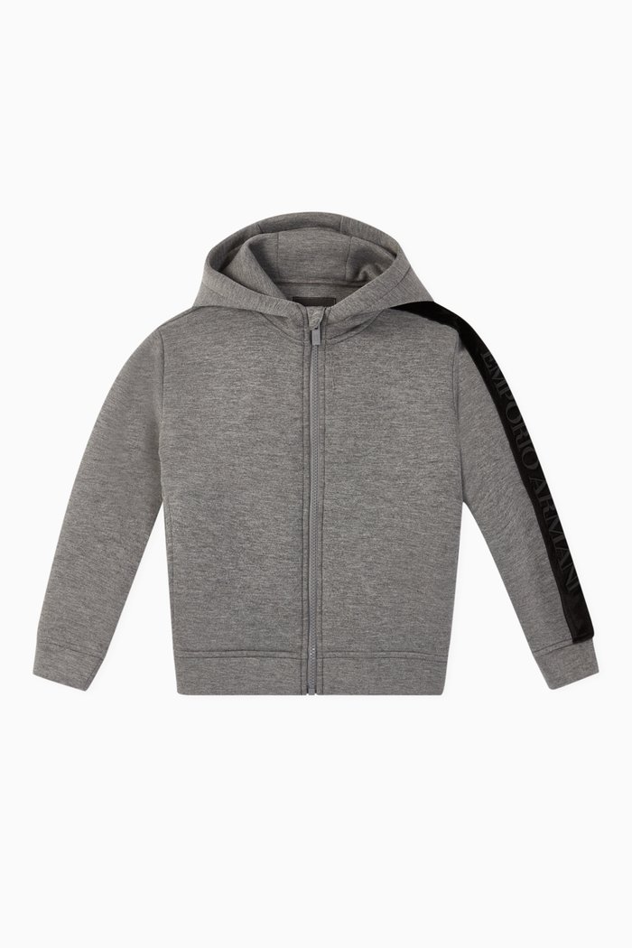 

EA Tape Hooded Jersey Sweatshirt, Grey