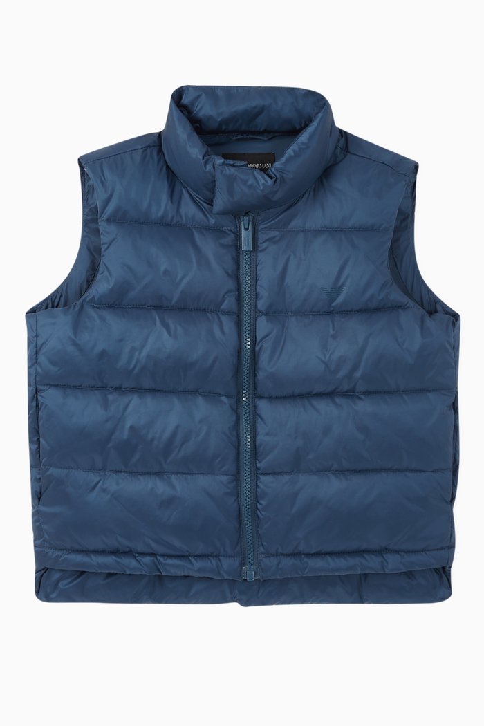 

Nylon Puffer Vest, Blue