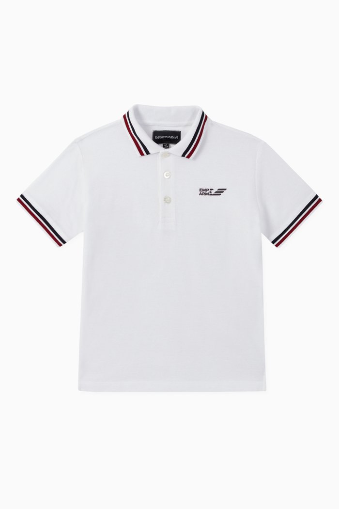 

Cotton Piqué Polo Shirt, White