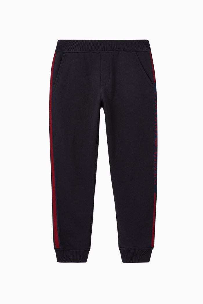 Grosgrain Logo Jersey Sweatpants, Blue