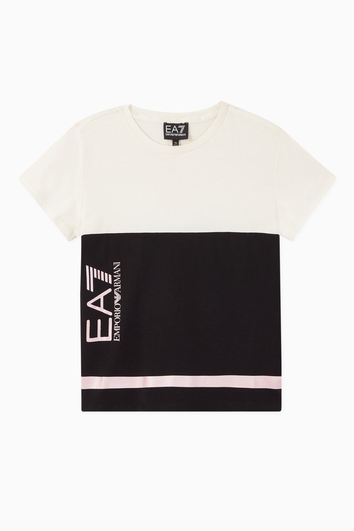 

EA7 Macro Colour Block Jersey T-Shirt, Black