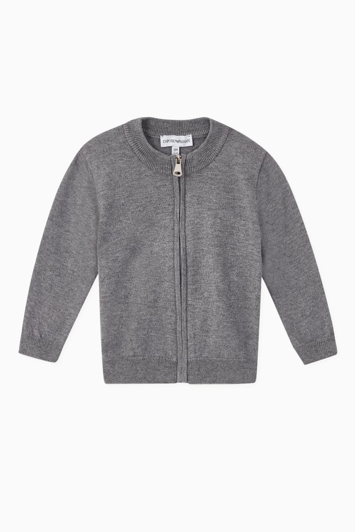 

Micro EA Cotton Jersey Jacket, Grey