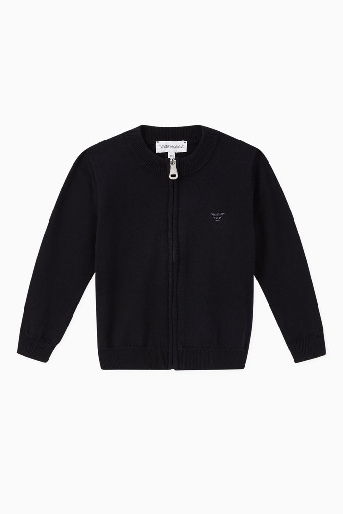 

Micro EA Cotton Jersey Jacket, Blue