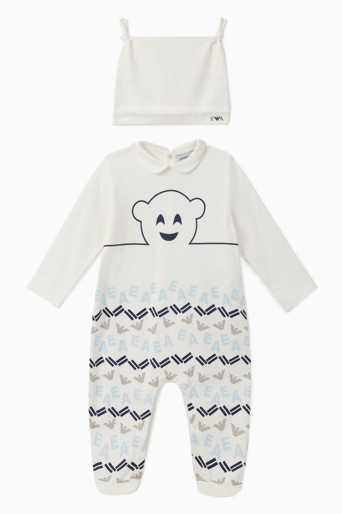 

Manga Bear Cotton Sleepsuit Set, White