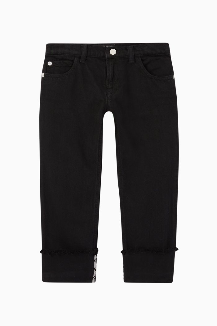 

Houndstooth Denim Jeans, Black