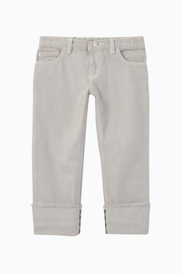 

Houndstooth Denim Jeans, Grey