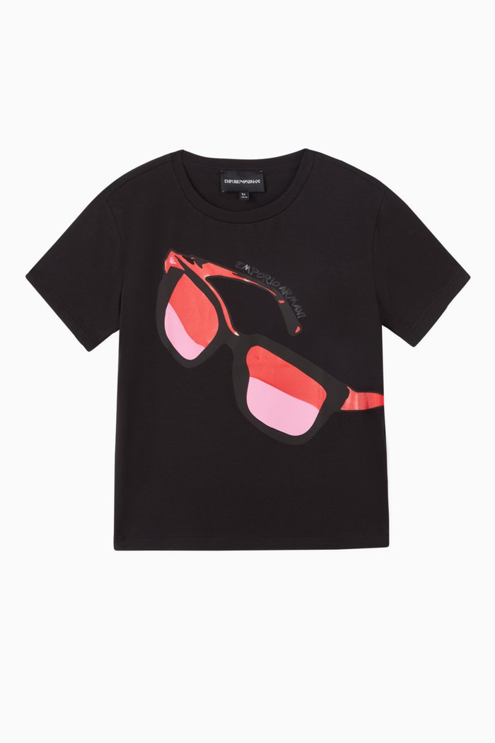 

Sunglasses Print Cotton T-Shirt, Black