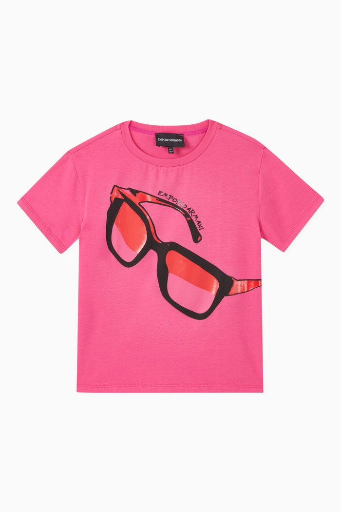 

Sunglasses Print Cotton T-Shirt, Pink
