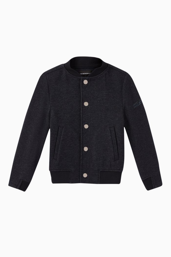 

EA Micro Denim Bomber Jacket, Blue
