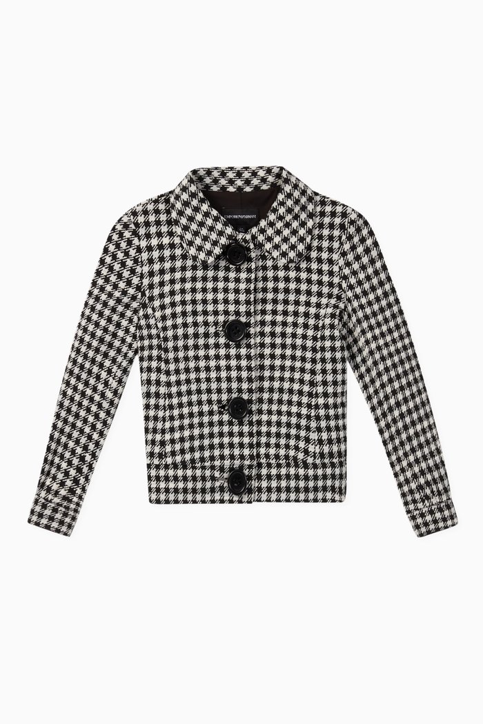 

Houndstooth Blazer Jacket, Black