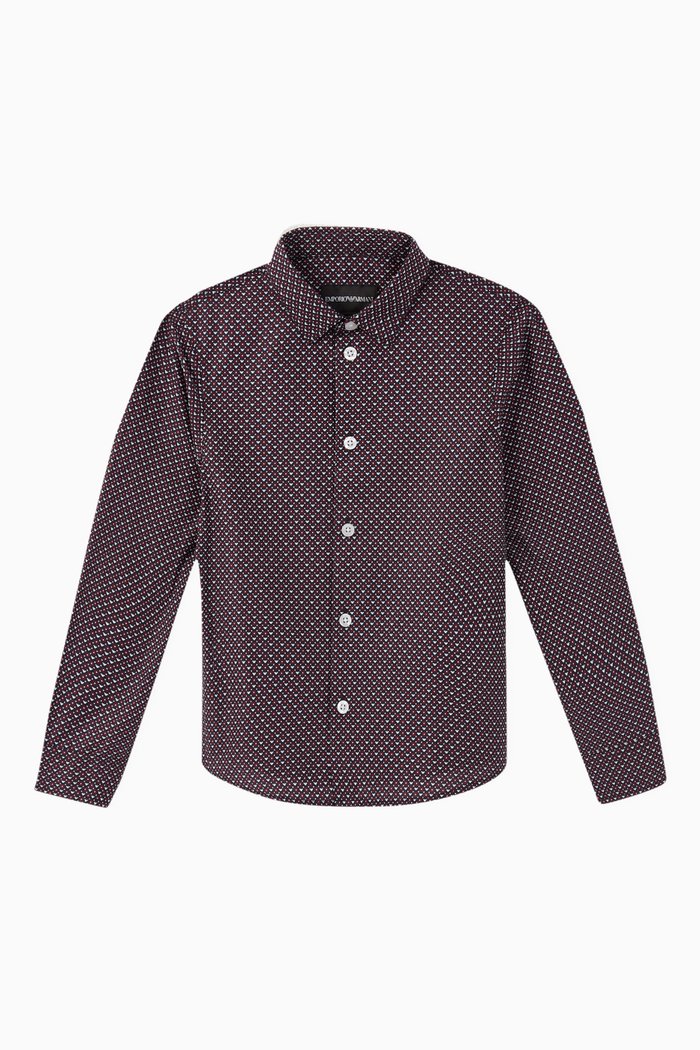 

Micro Eagle Logo Polycotton Shirt, Red
