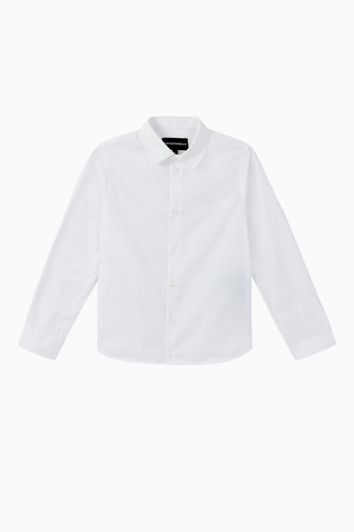

Micro Eagle Logo Polycotton Shirt, White