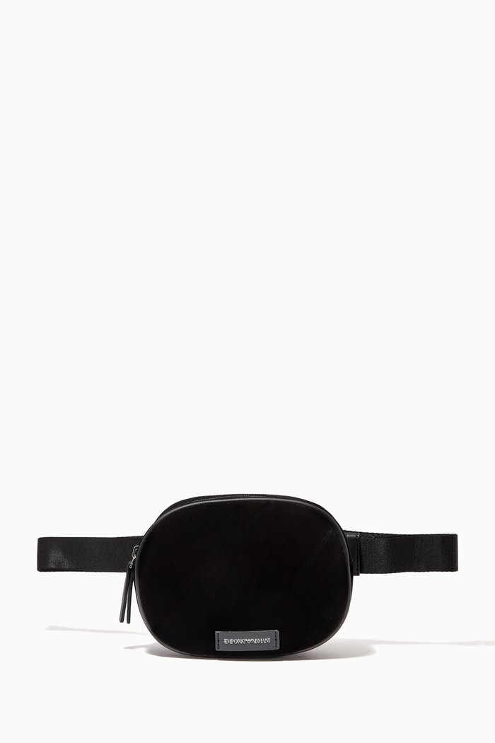 

Quilted Beltbag in Velvet, Black