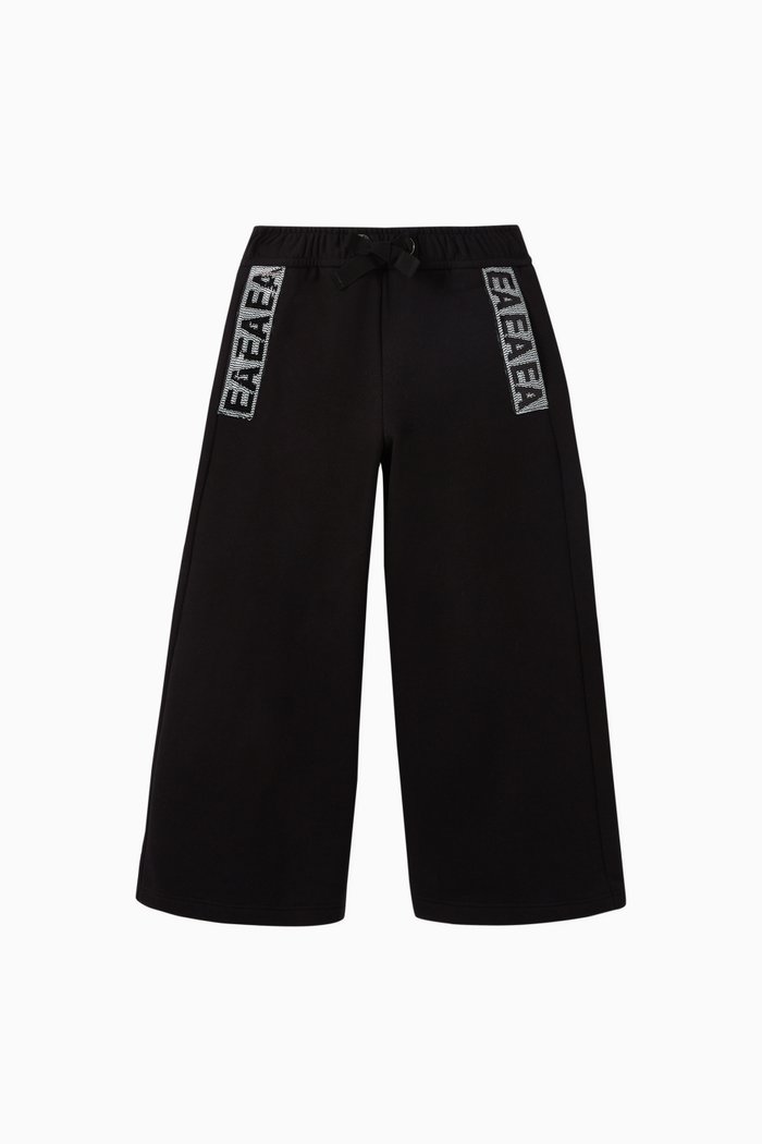 

Sequin Logo Cropped Pants, Black
