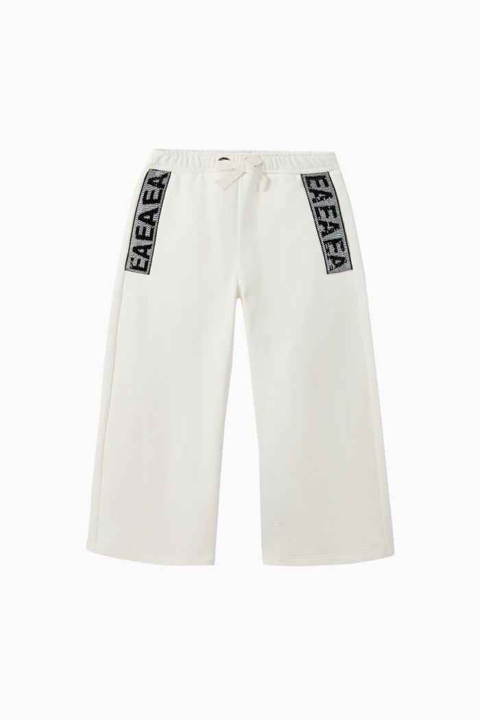 

Sequin Logo Cropped Pants, White