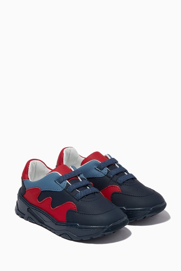 

Slip-On Sneakers in Calf Leather, Blue