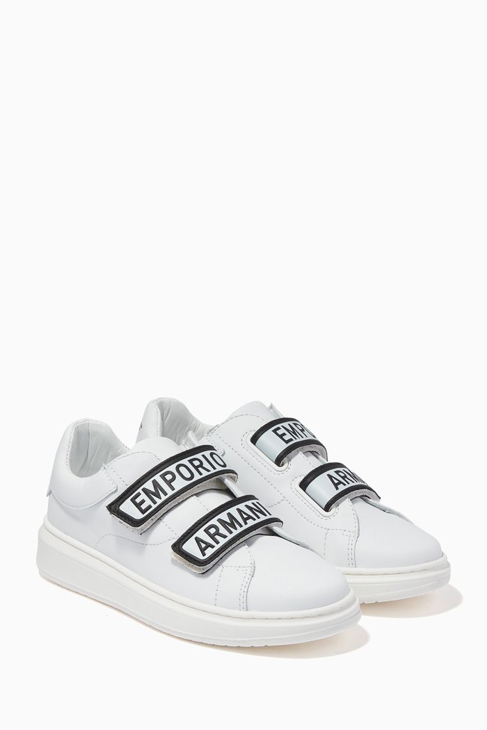 

Velcro Sneakers in Calf Leather, White