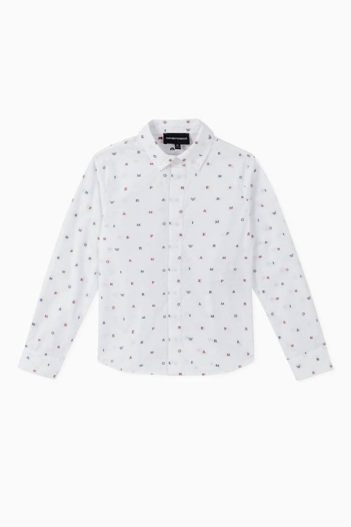 

Eagle Logo Cotton Poplin Shirt, White