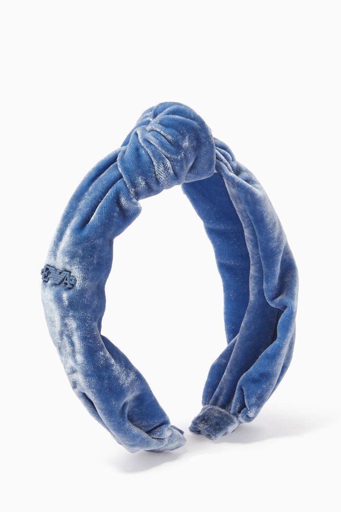 

EA Knot Headband in Velvet, Blue