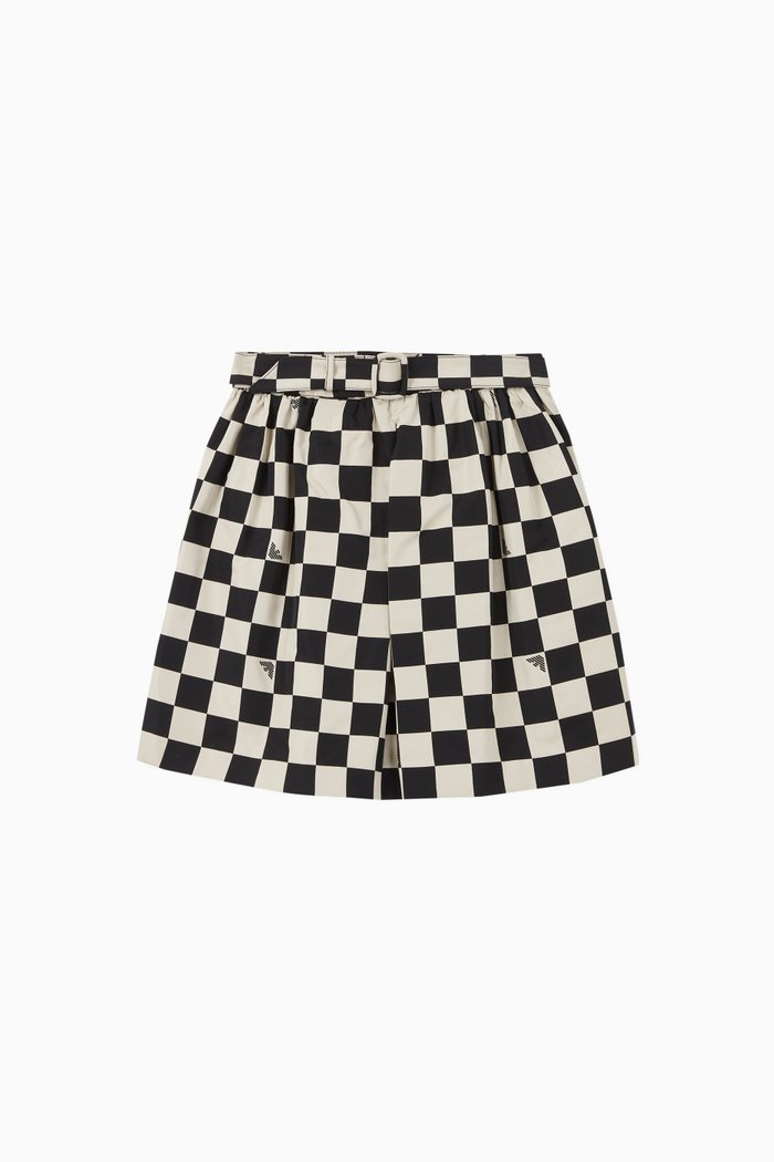 

Optical Pattern Techno Skirt, Black