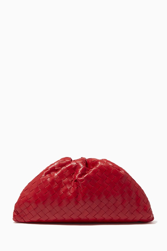 

The Pouch Intrecciato Nappa Clutch, Red