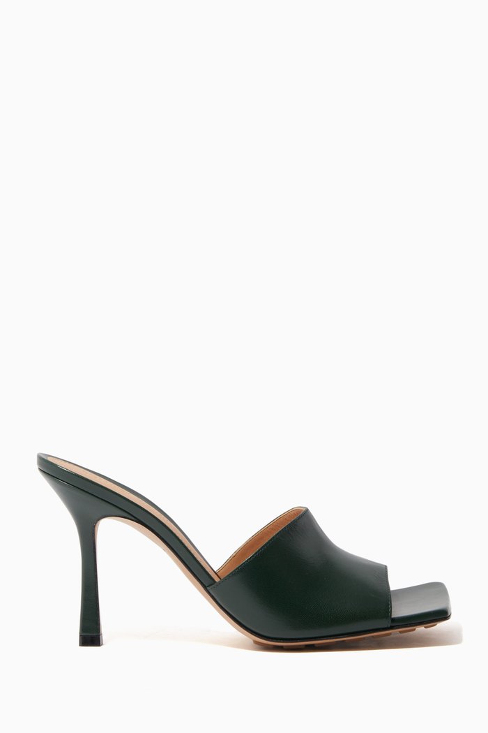 

Stretch Nappa Leather Mule Sandals, Green