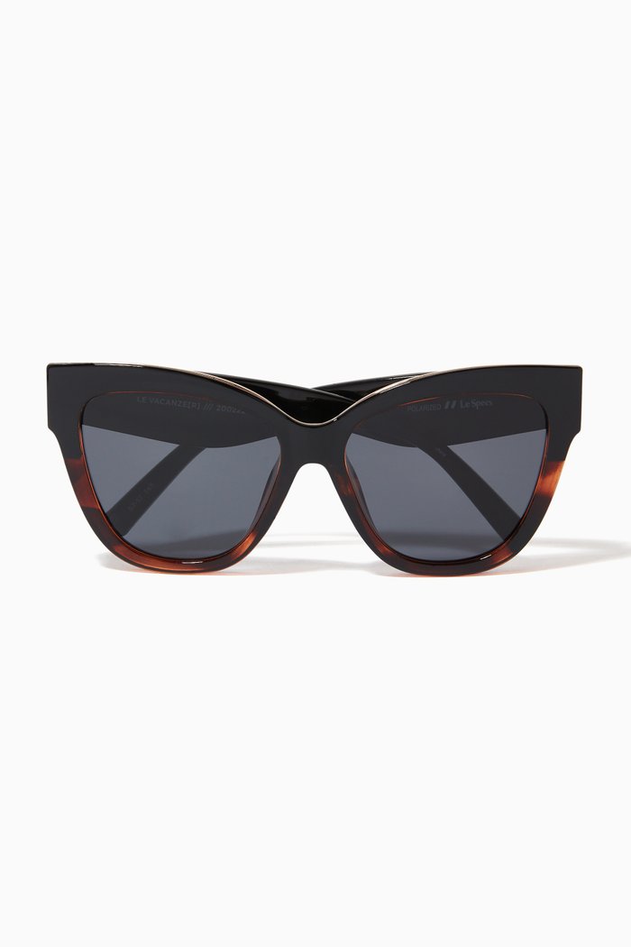 

Le Vacanze Cat Eye Sunglasses in Acetate, Black