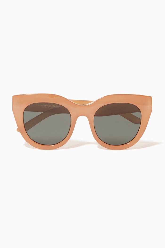 Air Heart Cat-Eye Sunglasses, Brown