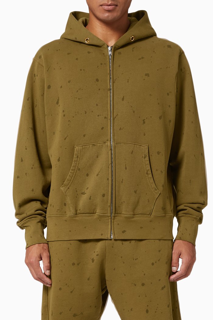 

Crop Zipped Fleece Hoodie, Neutral