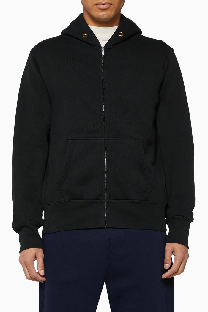 

Crop Zipped Fleece Hoodie, Black