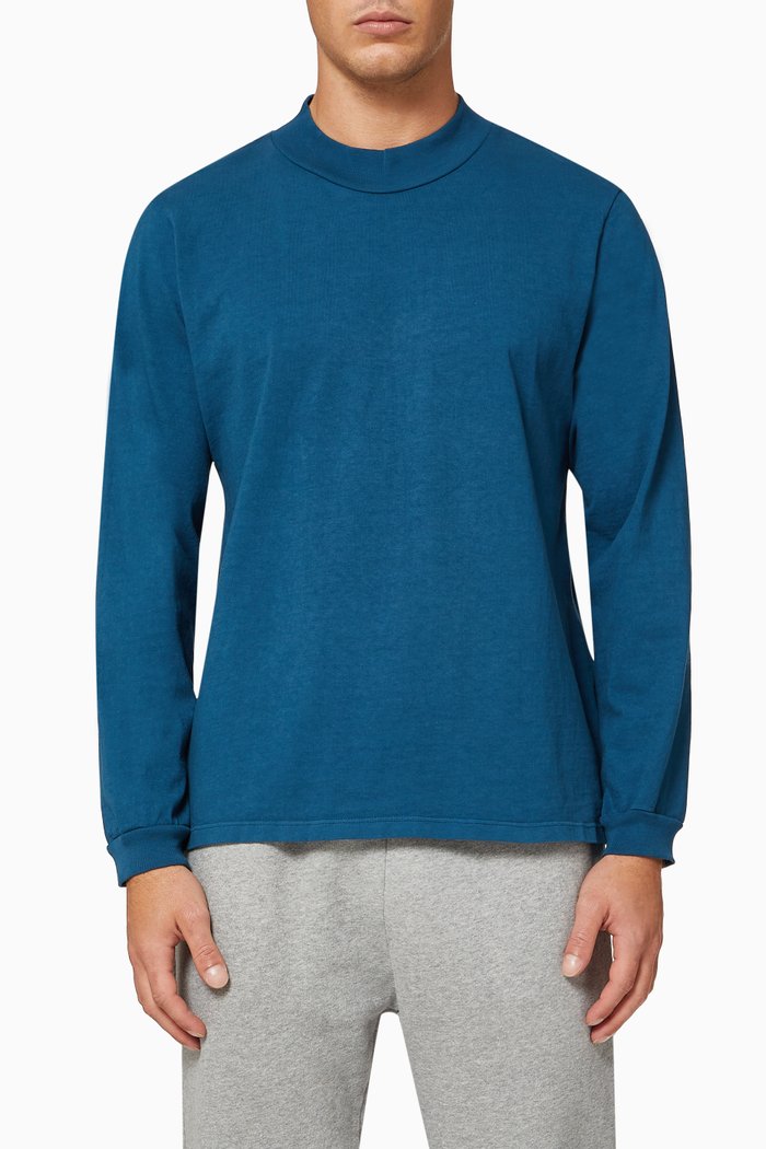 

Mock Long Sleeve Sweatshirt, Blue