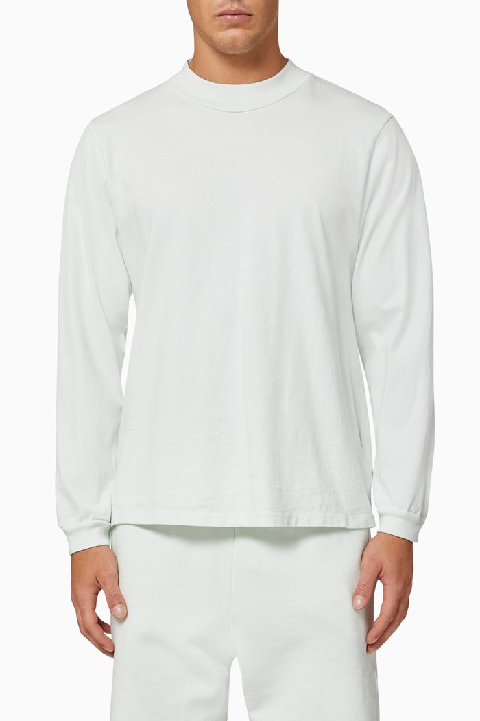 Mock Long Sleeve Sweatshirt, Grey