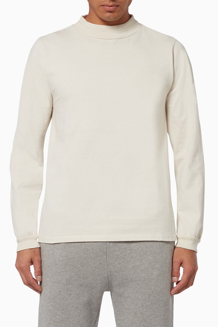 

Mock Long Sleeve Sweatshirt, White