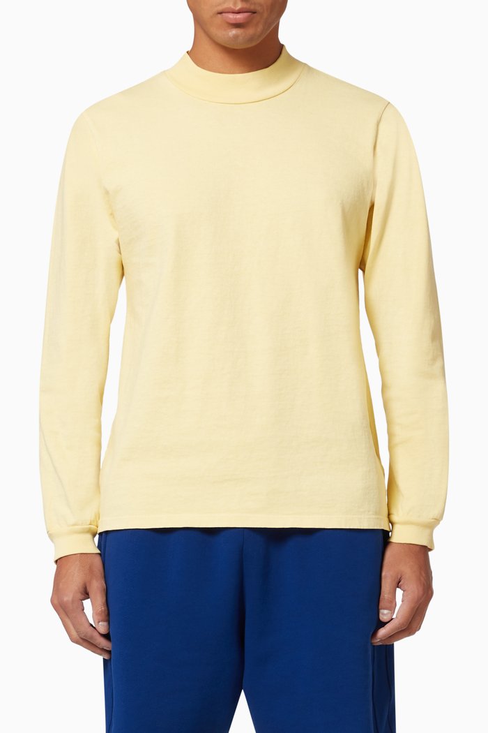 

Mock Long Sleeve Sweatshirt, Yellow