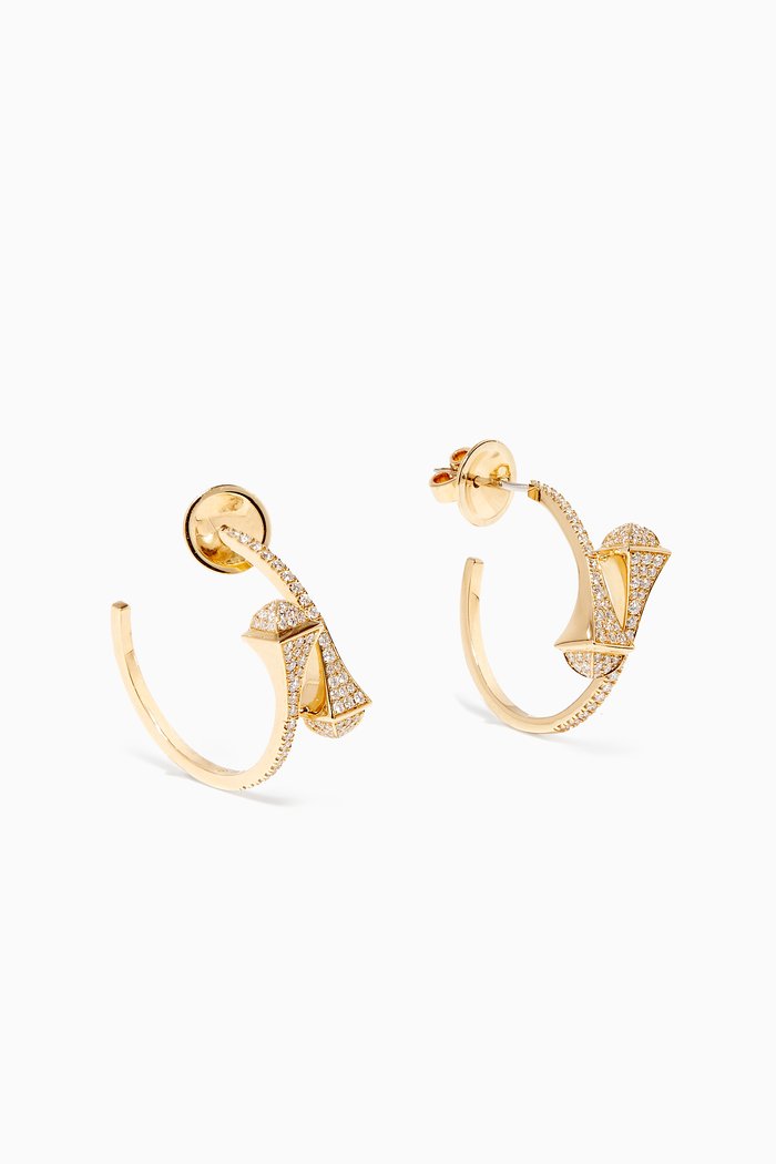 

Cleo Diamond Hoop Earrings in 18kt Yellow Gold