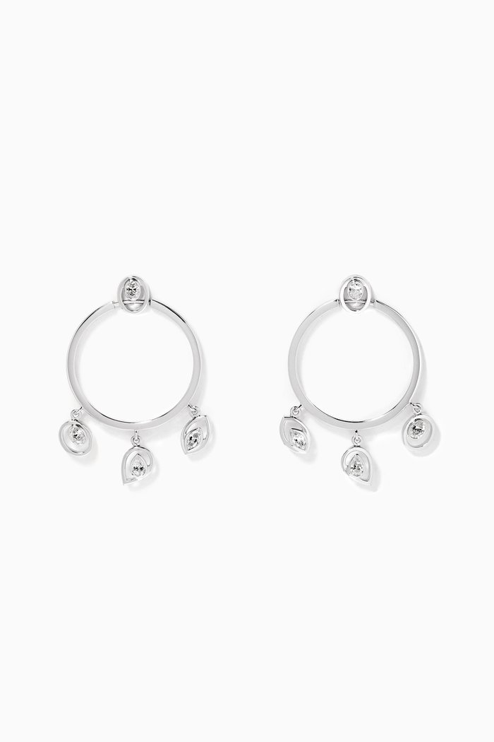 

Rock Charm Diamond Earrings in 18kt White Gold, Silver