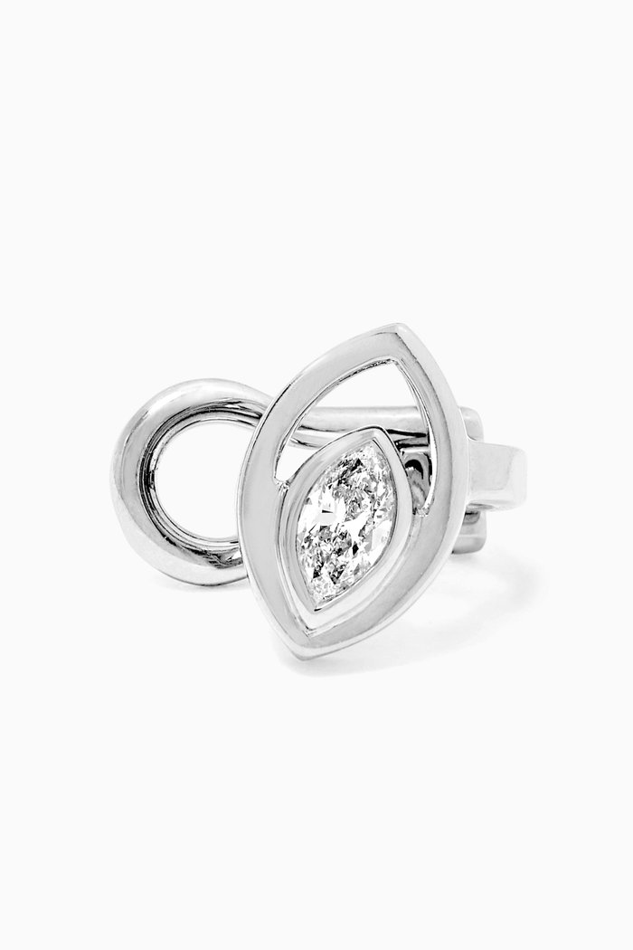 

Rock Diamond Cuff Earring in 18kt White Gold, Silver