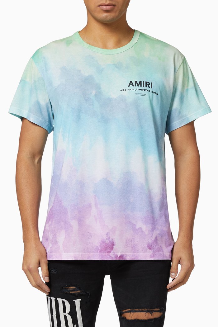 

Watercolour Print Cotton T-Shirt, Multicolour