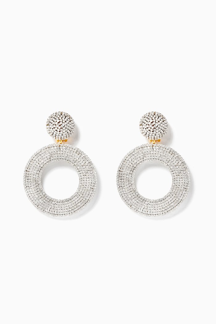 

Crystal Hoop Earrings, Silver