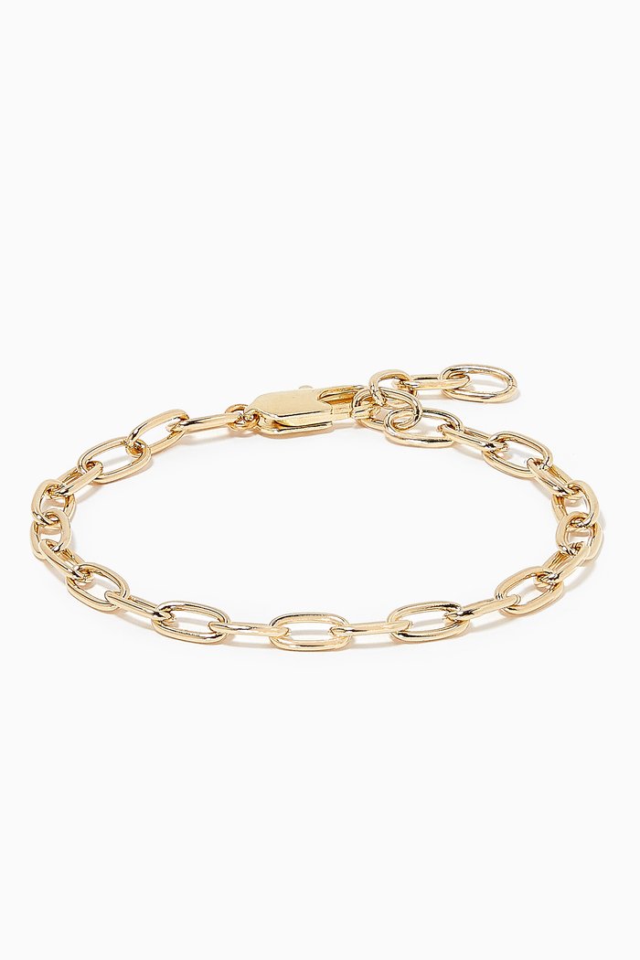 

Oval Chain Anklet with 14kt Gold Plating