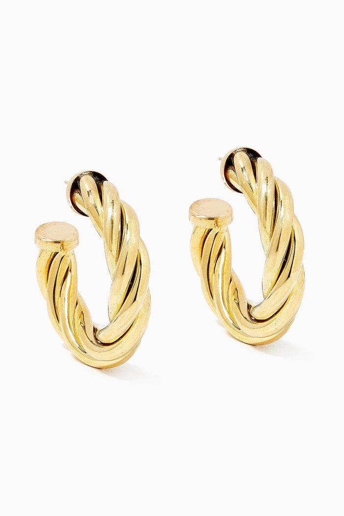 

Braided Spira Hoops, Gold