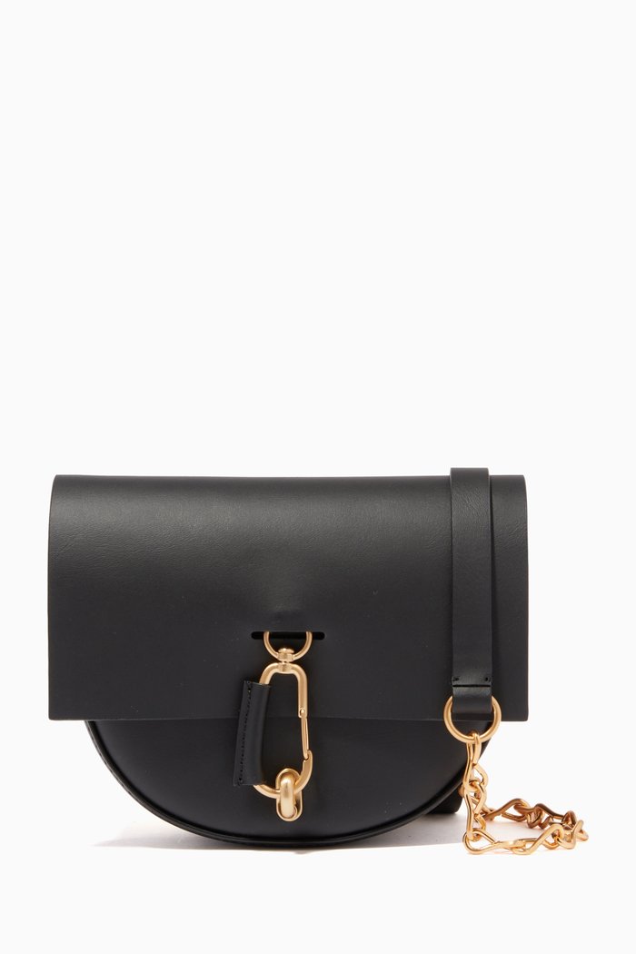

Belay Mini Saddle Crossbody Bag in Leather, Black