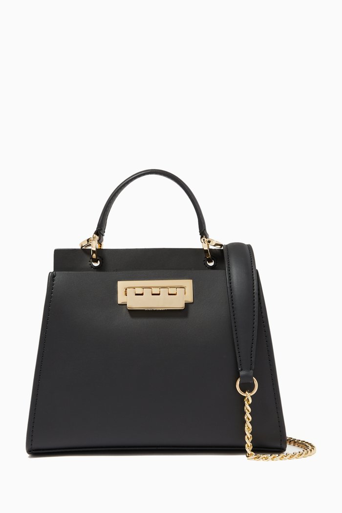 

Earthette Mini Shoulder Bag in Leather, Black